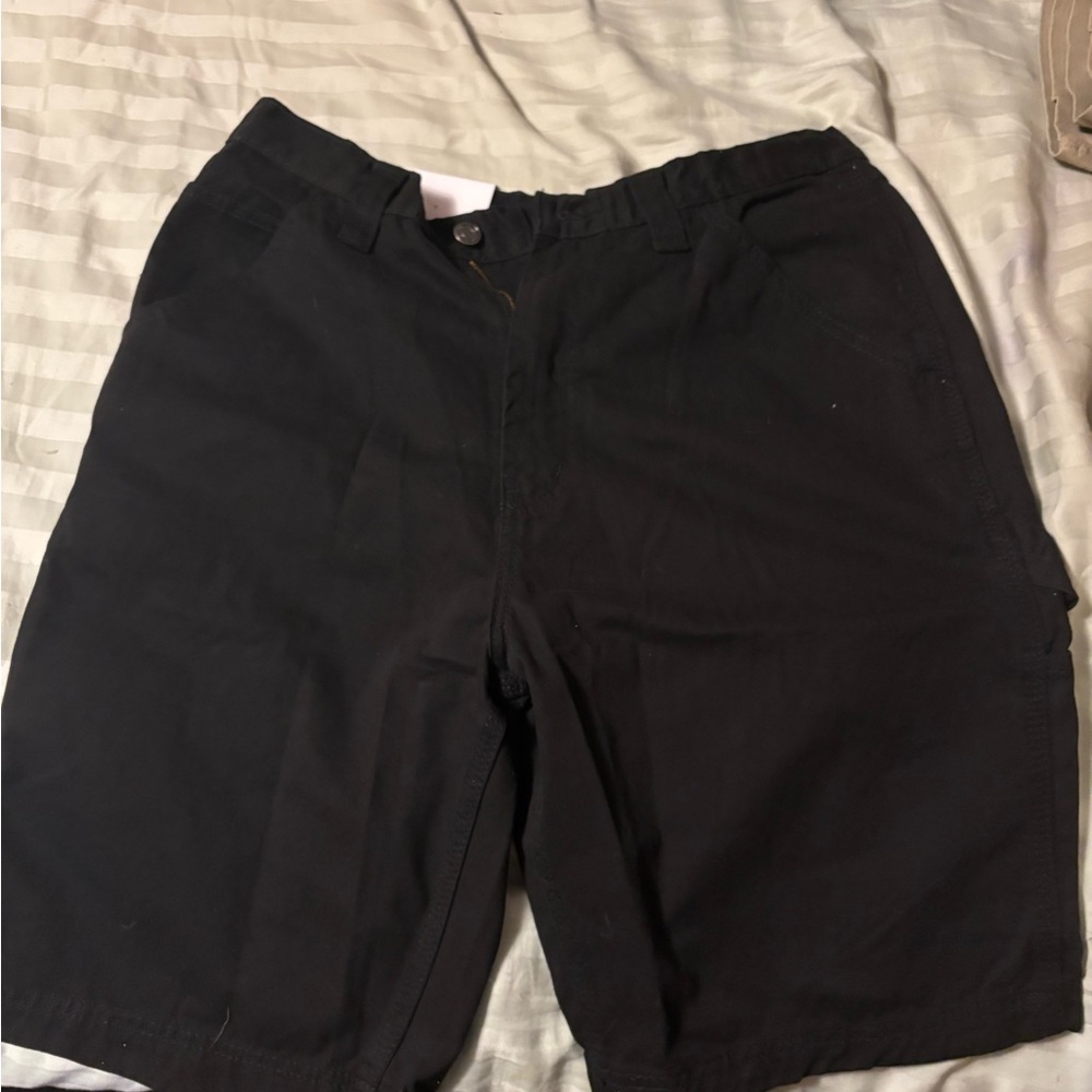 Classic Black Men's Flat Front Shorts
